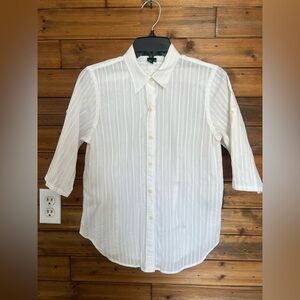 Lauren Ralph Lauren petite button down blouse size medium 100% cotton